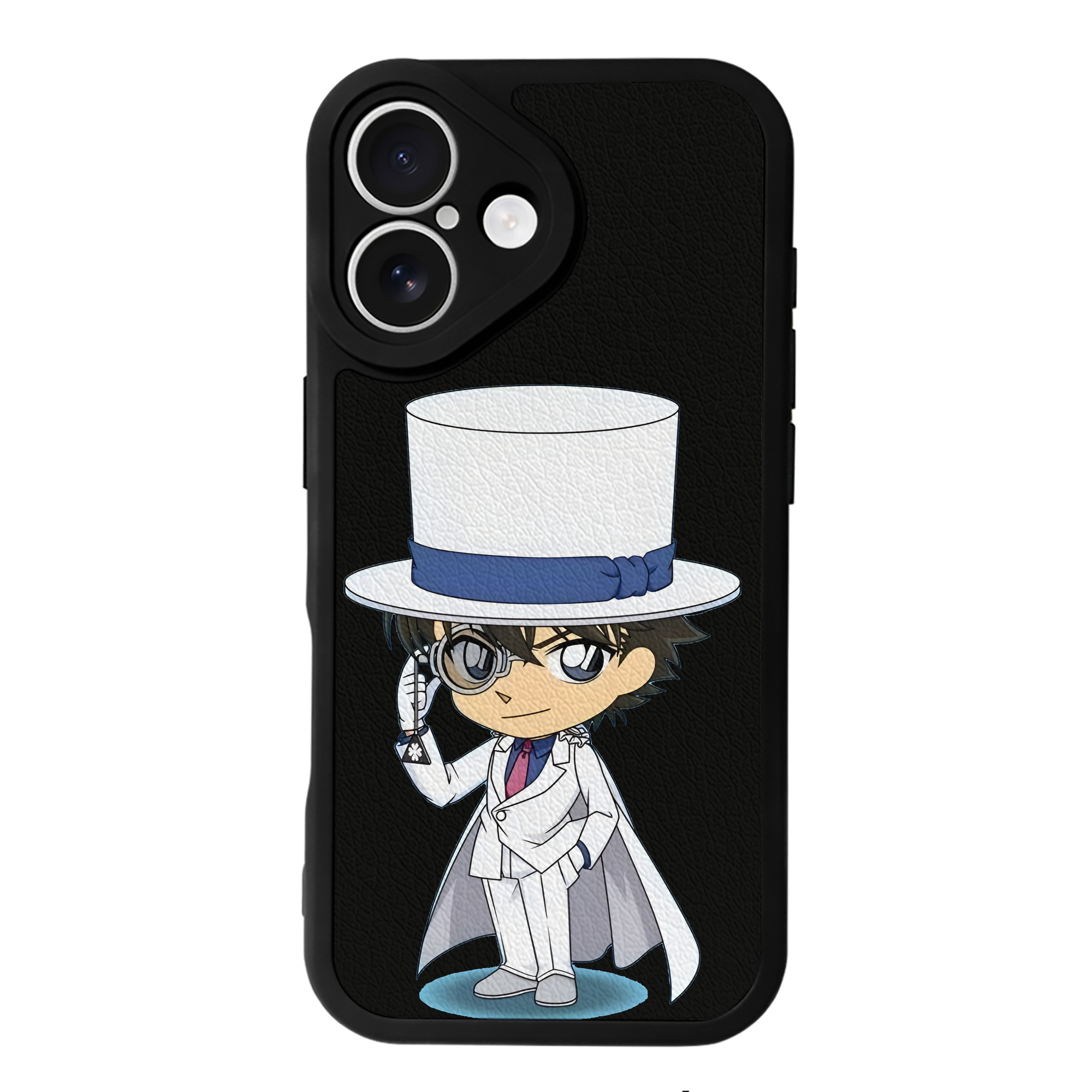 （画像用） 名探偵コナン くろば かいと Detective Conan Kuroba Kaito 【iPhone 16シリーズ対応】シリコンスマホケース（レザー調） 材質：シリコン